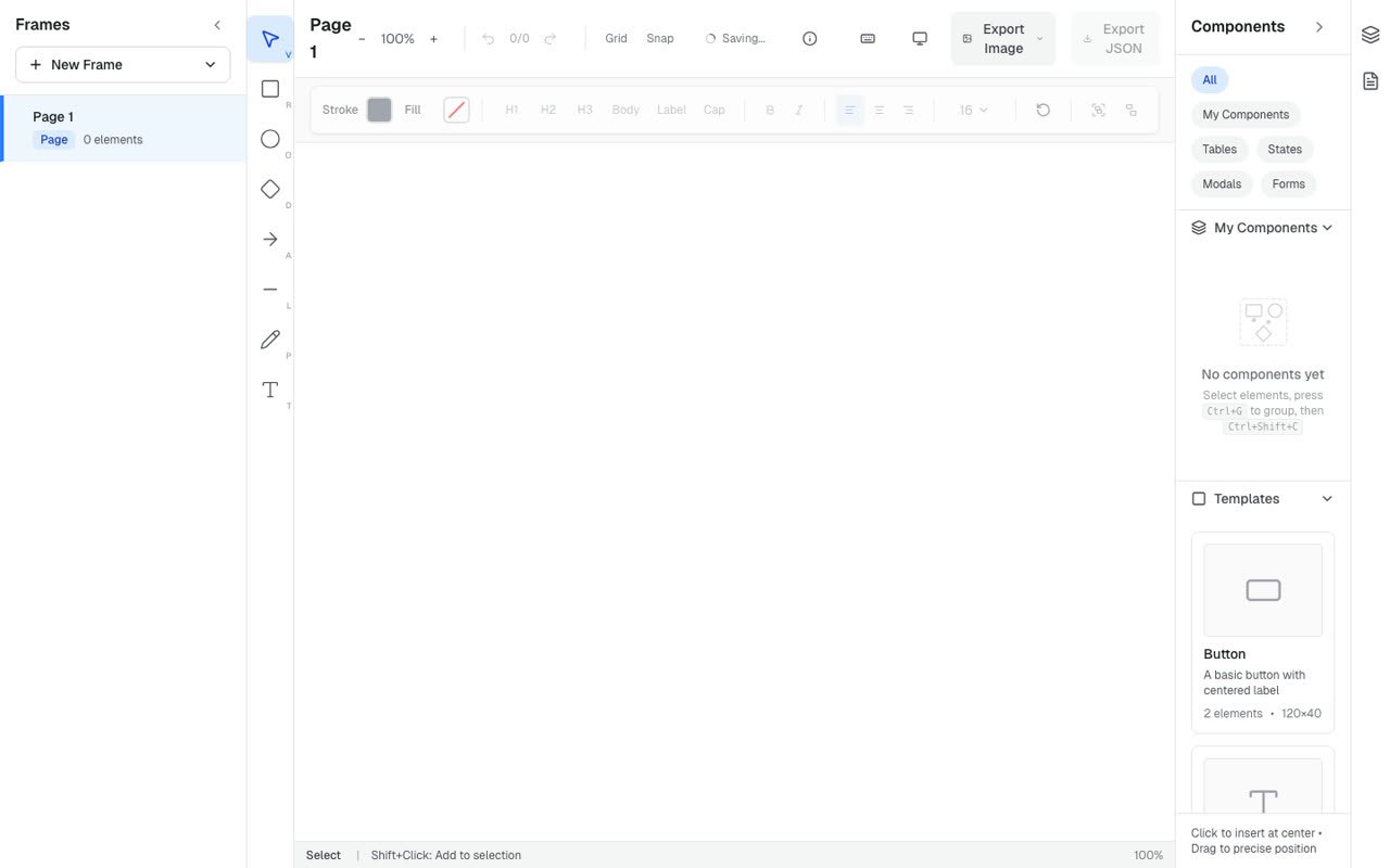 WireFlow canvas interface with frames, toolbars, and component panels.